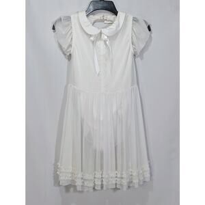 Weissman White Lyrical Dance Costume Adult Small Style 11931 Peter Pan Collar